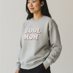 Women's Gray 'Cool Mom' Crew Neck Sweater
